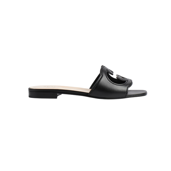 Gucci Cut-Out Leather Slide Black