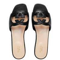 Gucci Cut-Out Leather Slide Black