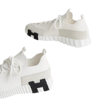 Hermes Lift Slip-on Sneaker White & Black