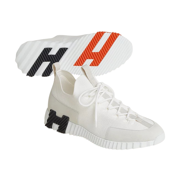Hermes Lift Slip-on Sneaker White & Orange