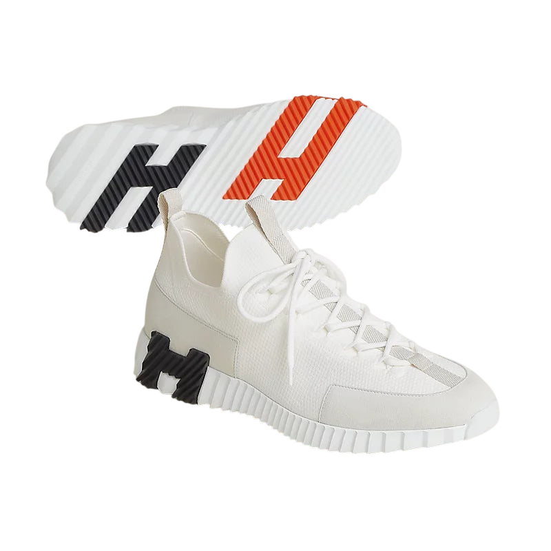 Hermes Lift Slip-on Sneaker White & Orange
