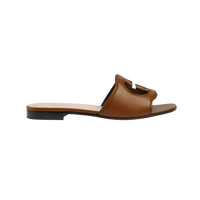 Gucci Cut-Out Leather Slide Brown