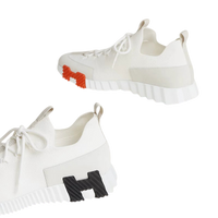 Hermes Lift Slip-on Sneaker White & Orange