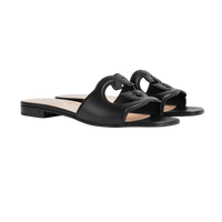 Gucci Cut-Out Leather Slide Black