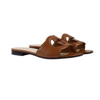Gucci Cut-Out Leather Slide Brown