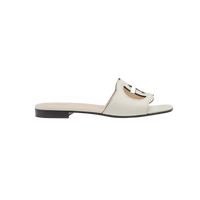 Gucci Cut-Out Leather Slide White
